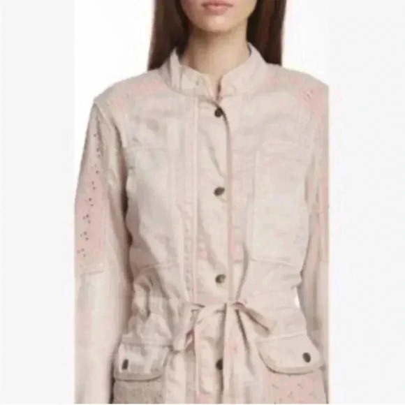 ❤️2/$30❤️[S]Max Jeans Cream Pink  100%Tencel Jacket - Picture 1 of 8
